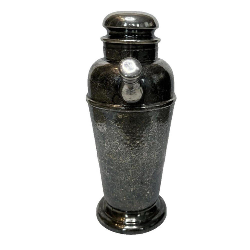 Vtg Viking Plate EP Copper Cocktail Shaker Hammered Silver Plate Art Deco 40s - Picture 5 of 9